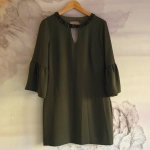 Cynthia Steffe 3/4 sleeve jeweled party sheath